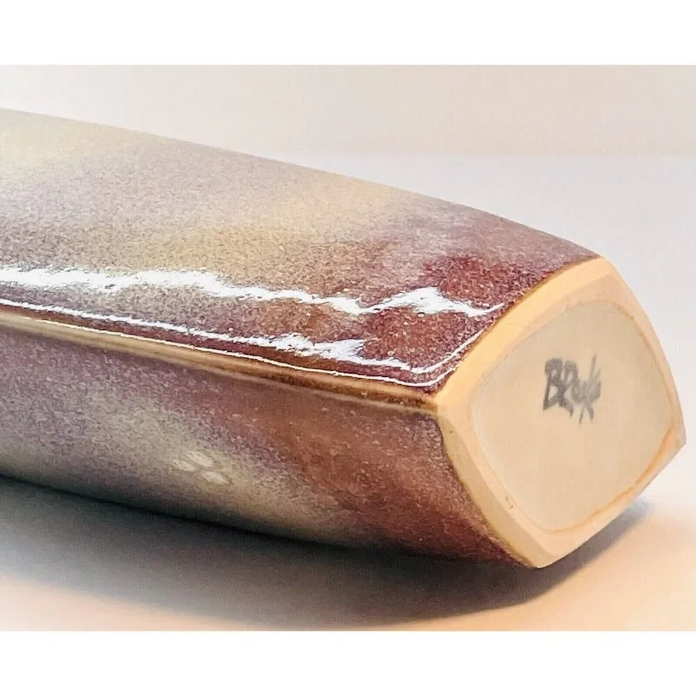 Vintage Studio Art Ceramic Vase Soft Pastel Tones Pacific Pottery James Brooke - Picture 12 of 12